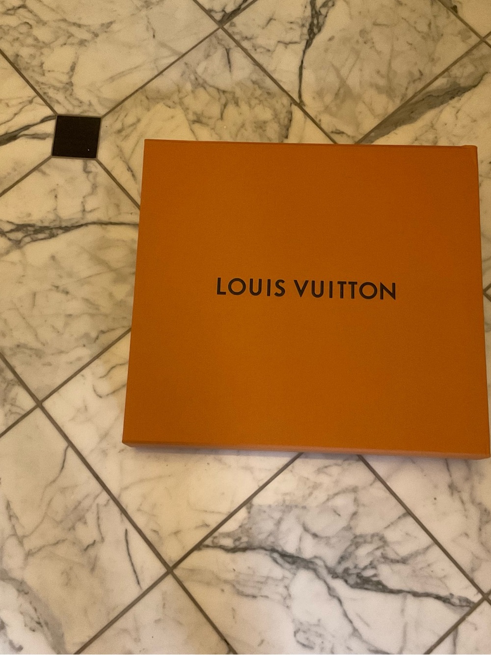 Louis Vuitton Orange Storage Box with Black Logo